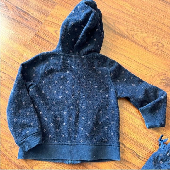 BabyGap Kids Fleece Set Full Zip Hoodie Jogger Sweatpants 4 Top 3 Pants Navy - Picture 10 of 11